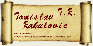 Tomislav Rakulović vizit kartica
